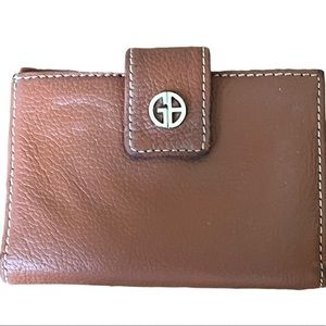 giani bernini wallet brown leather